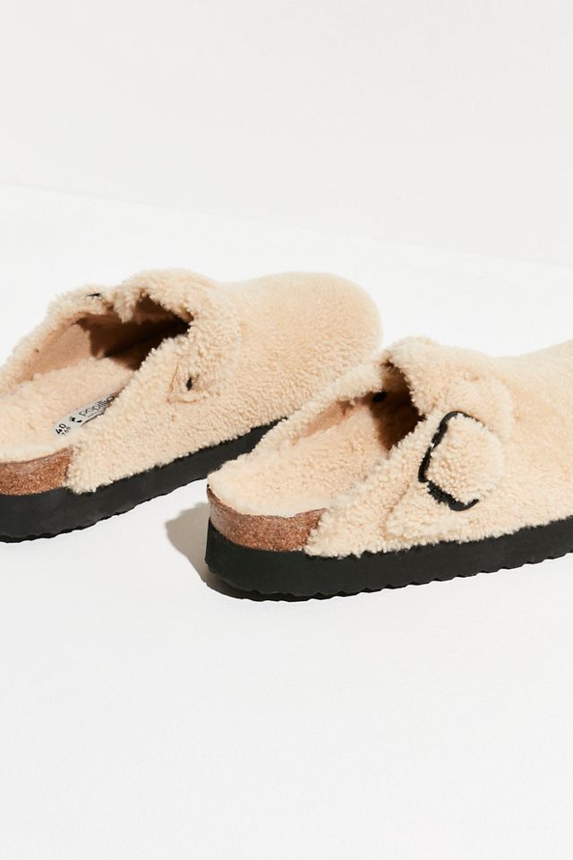 Free People Arizona Teddy Shearling Birkenstock Sandals in Pink