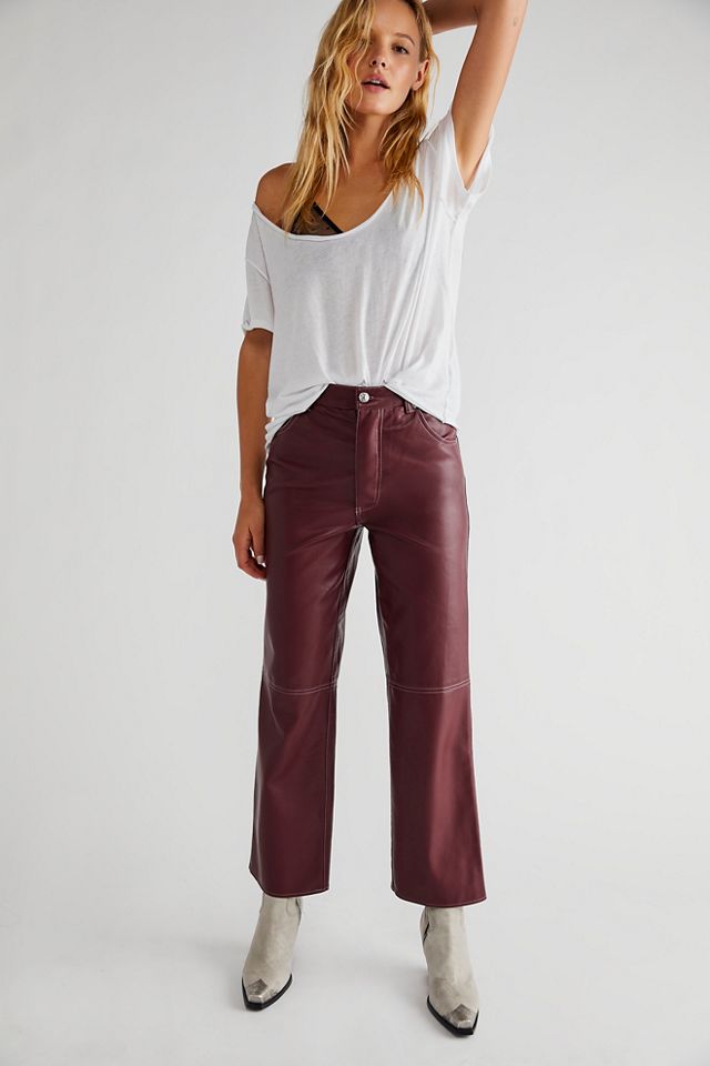 Free People Uptown High Rise Vegan Leather Pants, FREE SHIPPING