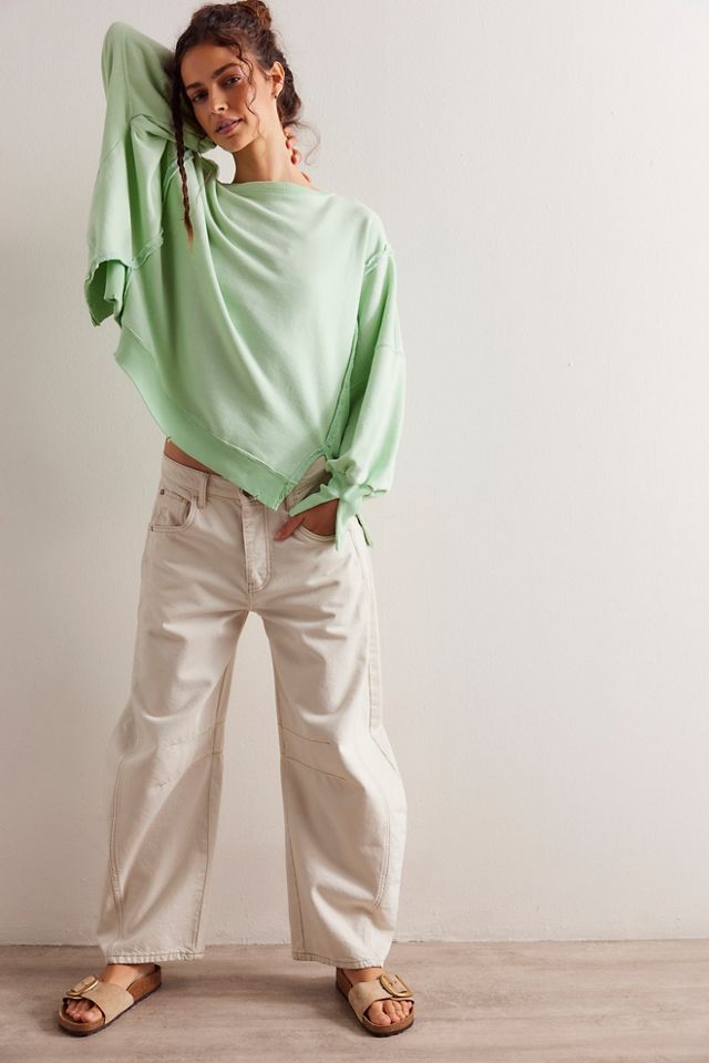 Haut Free People We The Free Camden Dolphin, Gris/vert, Taille L, Neuf