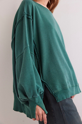 We The Free Camden Sweatshirt At Free People In Uncut Emerald, Size: Large