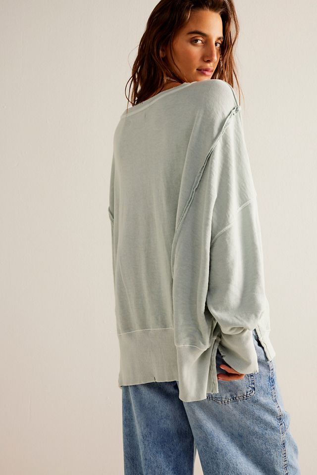 Sweat Free People We The Free Camden Dolphin - Taille L - Gris - Neuf Avec étiquettes