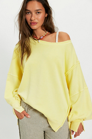We The Free Camden Sweatshirt at Free People in Lemon Meringue, Size: Small