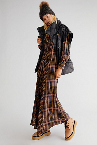 Sadie Plaid Maxi Dress Free People