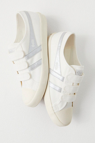 Gola Coastra 3-strap Sneakers In Off White / Silver