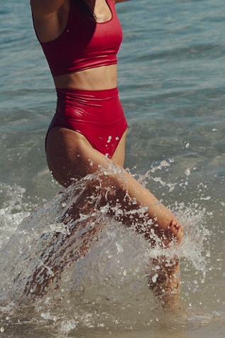 The Contour High-Waist Surf Bottoms by It's Now Cool at Free People in Chili, Size: Medium