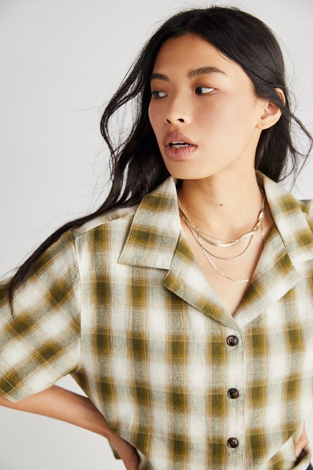 Angel Check Crop Shirt #3