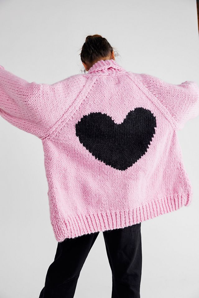 Free people sales heart sweater