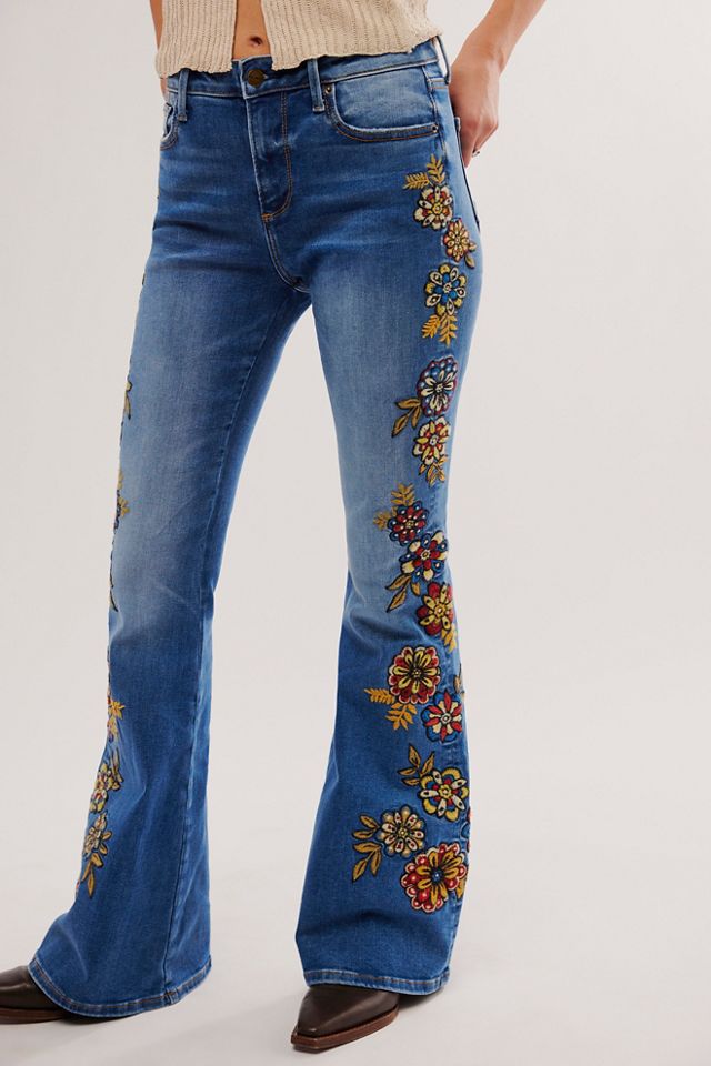 T-Party Embroidered Flare Pants