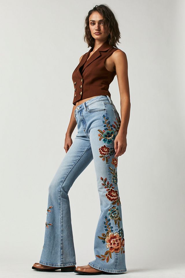 Driftwood Farrah Embroidered Flare Jeans