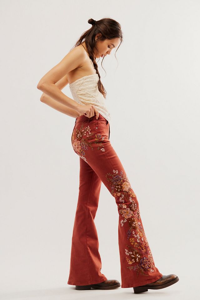 Free people sales embroidered jeans