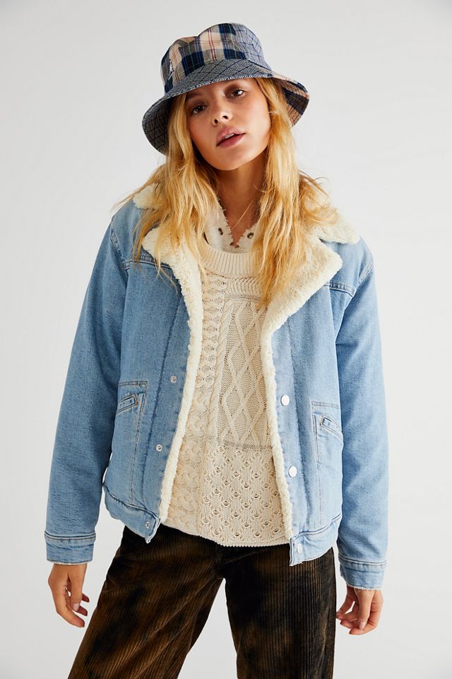 Free people sherpa jean on sale jacket