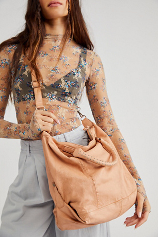 Free People Jackson Distressed Tote In Dusk Coral