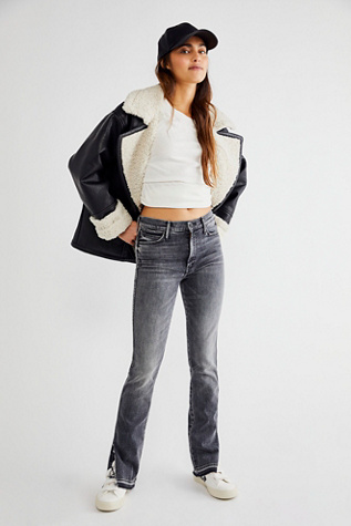 MOTHER High-Waisted Rascal Slice Undone Hem Jeans