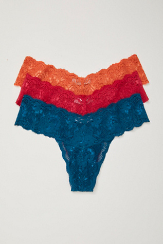 Cutie Thong 3-Pack by Cosabella at Free People in Terracotta Combo