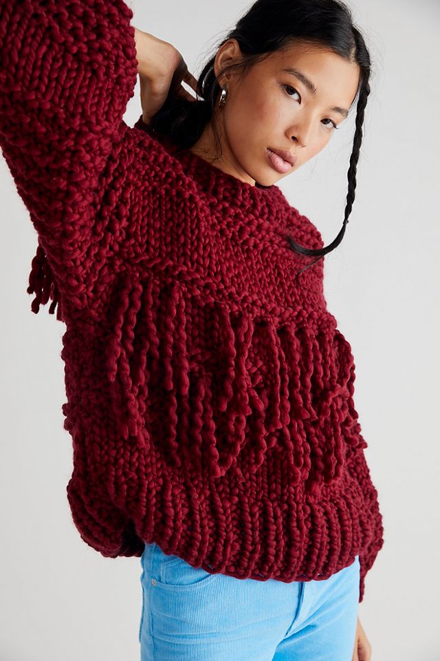 Fringe sweater hot sale