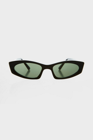 Vintage Cortney Narrow Edgy Sunglasses by Sunglass Museum at Free People in Black