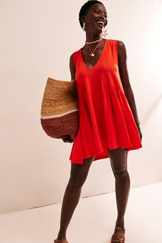 On My Mind Mini Dress by free-est at Free People in Red, Size: XS