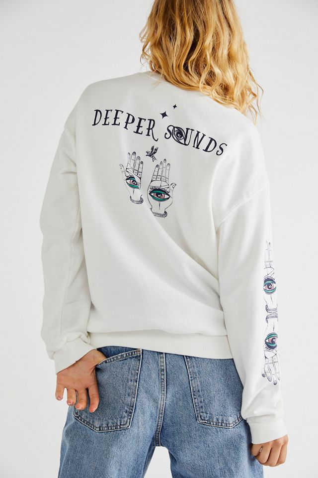 NWT deals Free People Deeper Sounds Sweatshirt Pullover Long Sleeve Graphic Print