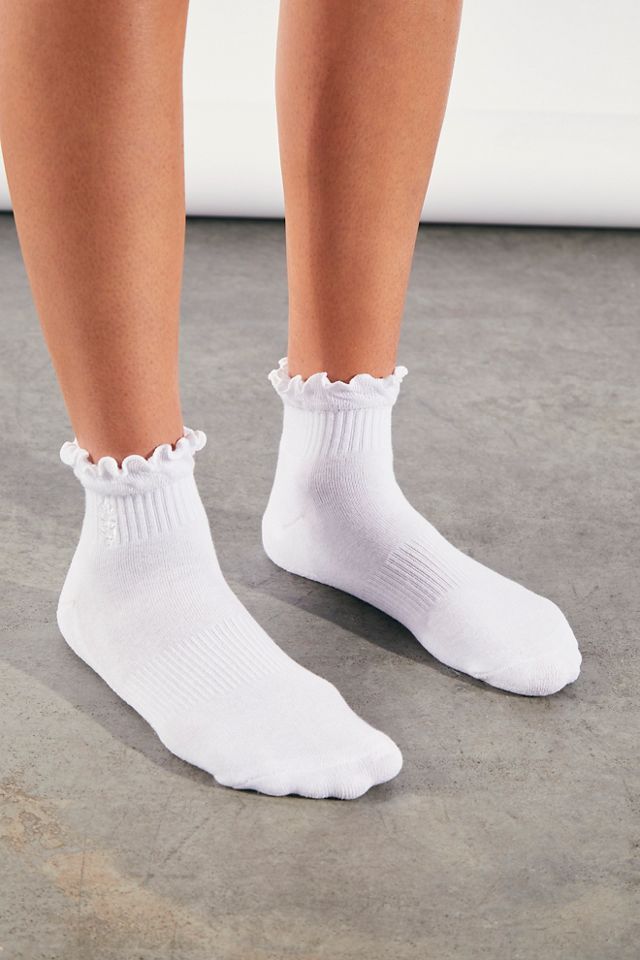 John Galt White Ruffle Socks