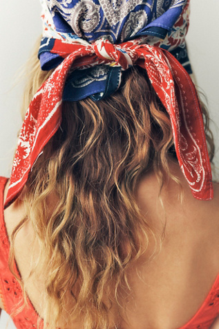 Quilted Star Print Bandana at Free People in Navy
