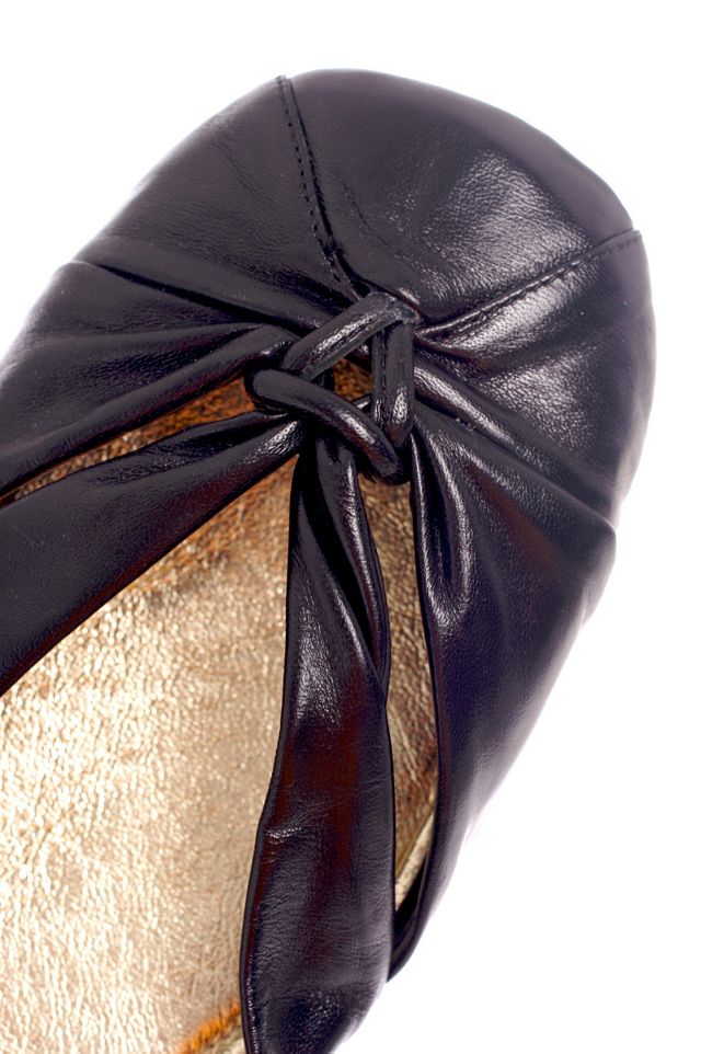 --Knotted Leather Ballet Flat #1