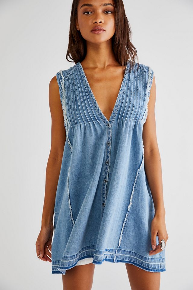 Sleeveless sales denim tunic