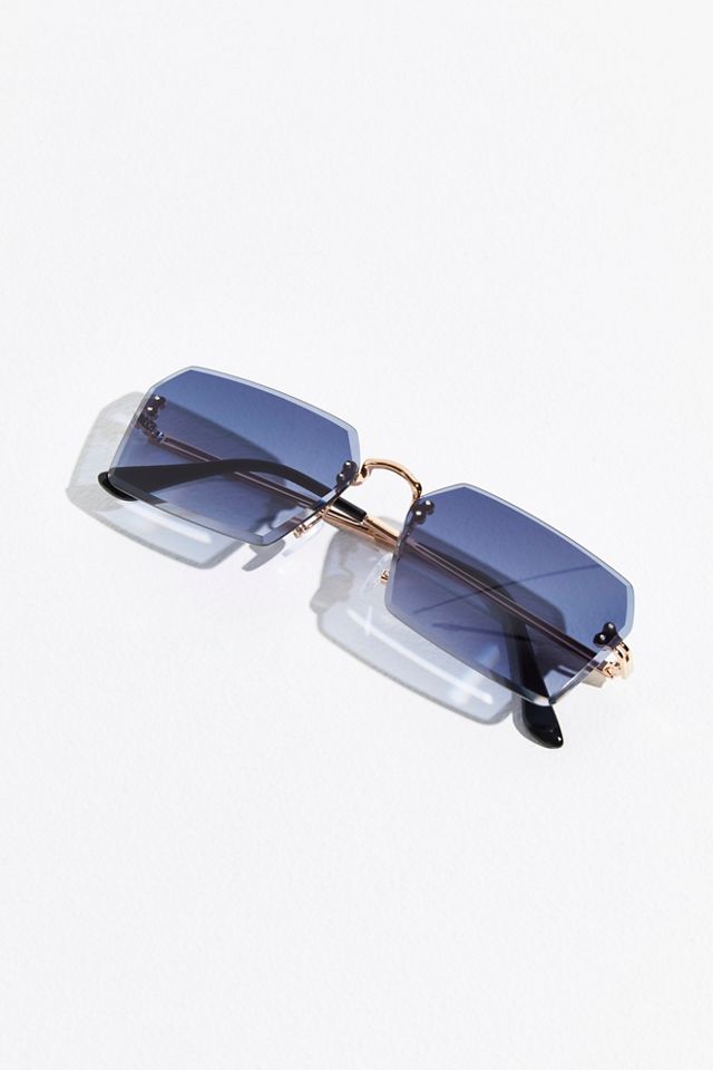 Y2k Rimless Rectangle Sunglasses #2
