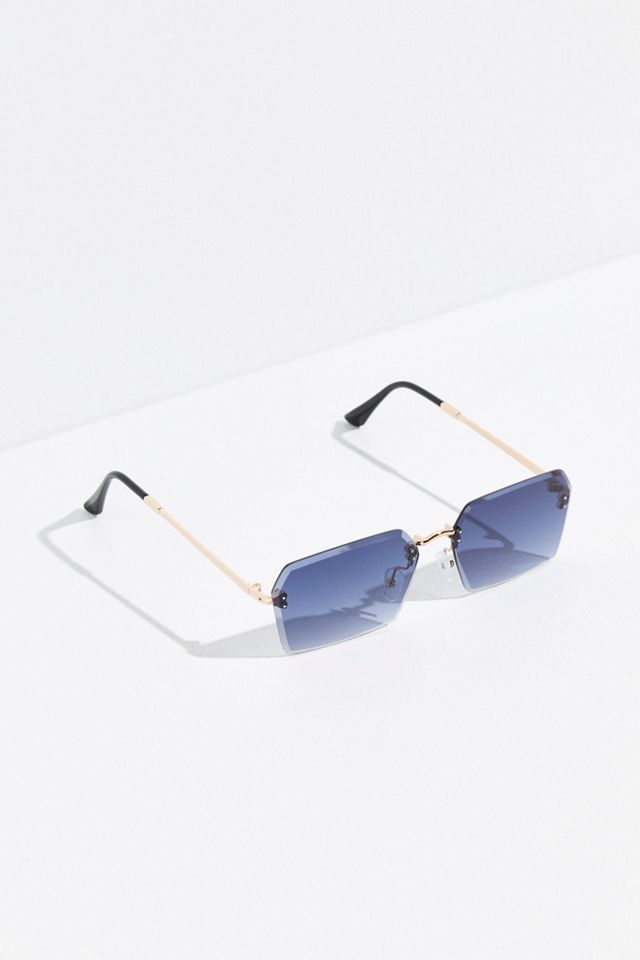 Y2k Rimless Rectangle Sunglasses #3