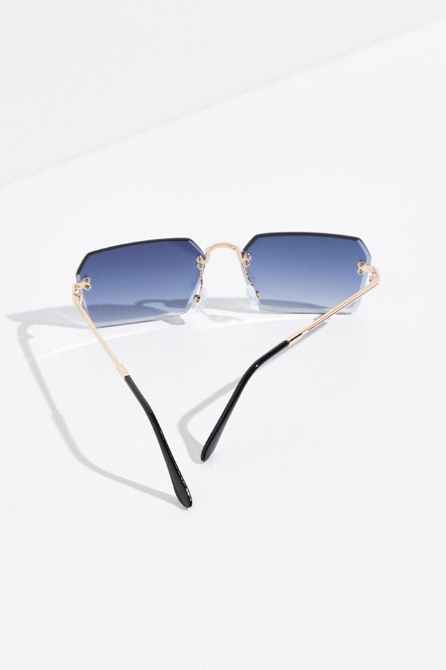Y2k Rimless Rectangle Sunglasses #4