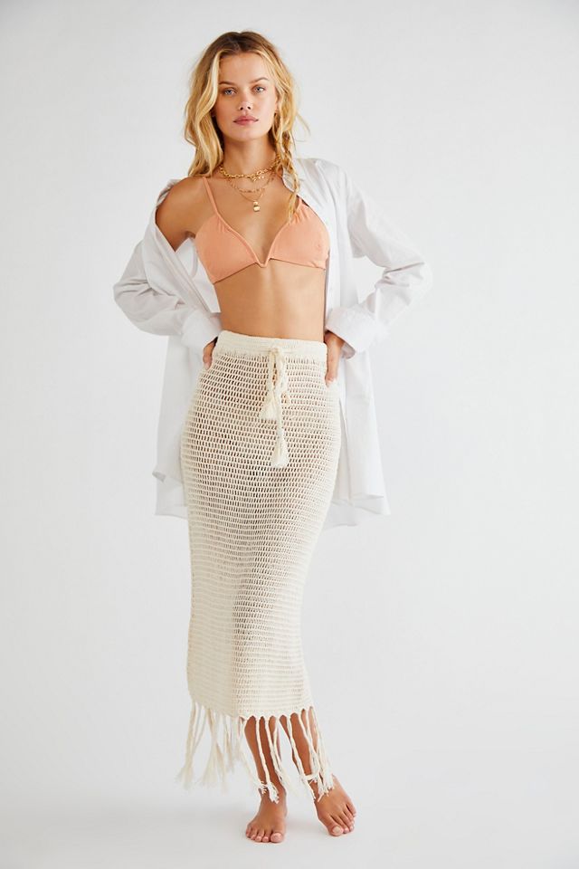 Brooke Tassel Crochet Skirt Free People