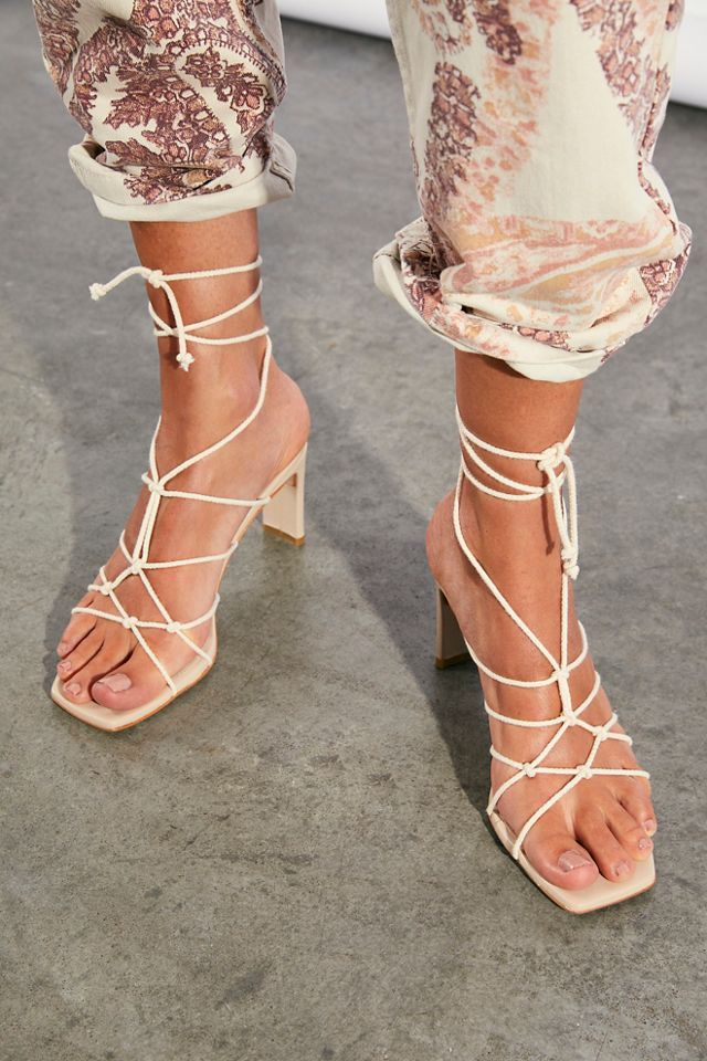 Beige wrap heels best sale