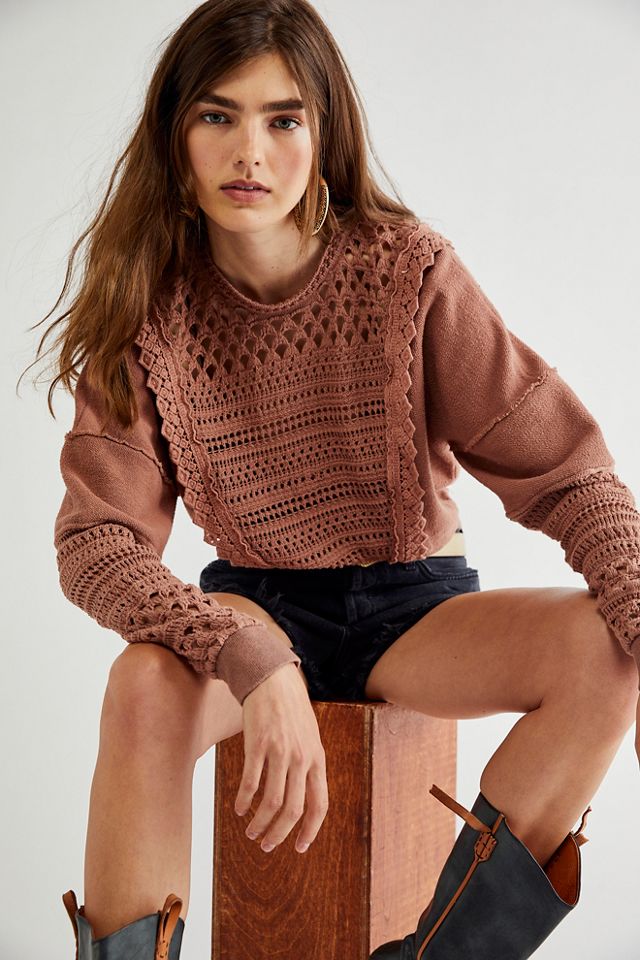 Free people 2025 lace sweater