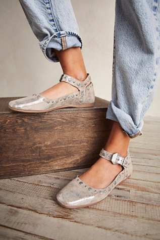 Mystic Mary Jane Flats by FP Collection at Free People in Champagne, Size: EU 38