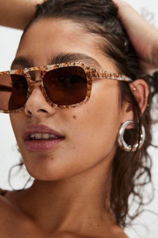 Royal Polarized Aviator Sunglasses at Free People in Latte/Cocoa