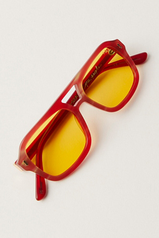 Royal Polarized Aviator Sunglasses at Free People in Oxblood/Yellow