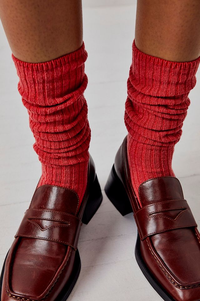 Rib Cashmere Knee High Socks