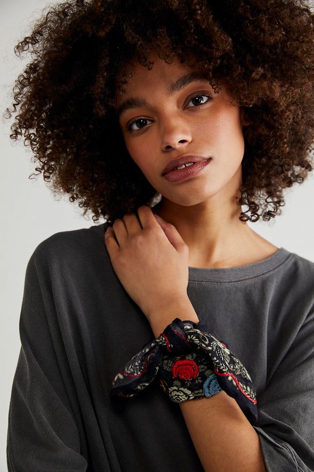 Floral Embroidered Bandana #3