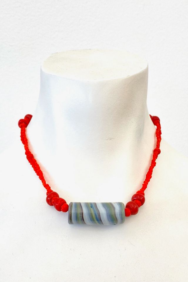 70s Vintage Glass Bead Swirl Necklace Selected by BusyLady Baca & The Goods #1