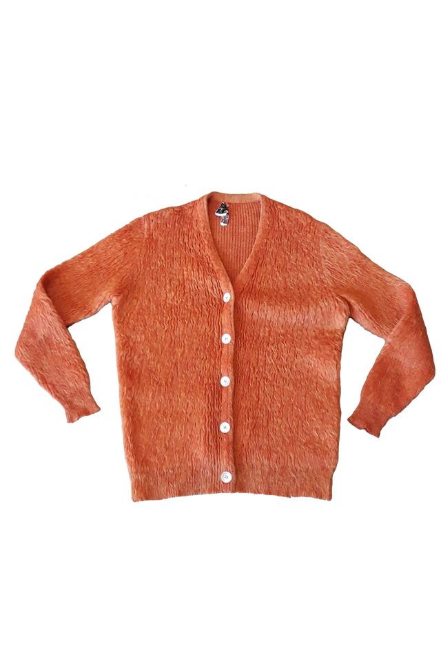 Vintage 1960s Orange Mohair Cardigan Selected by The Holding