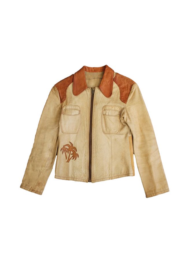 VINTAGE 70'S EAST WEST MUSICAL INSTRUMENTS CAMEL LEATHER JACKET Selected By  Afterlife Boutique