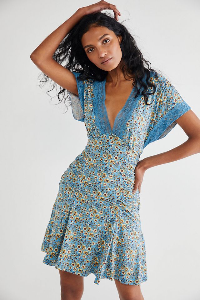 Free people clearance blue mini dress