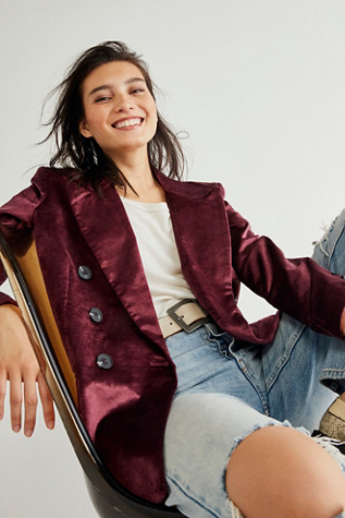 Free people velvet trimmed on sale blazer