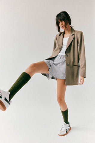 Staple Slouch Socks at Free People in Heritage Green