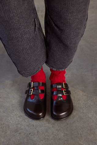 Staple Slouch Socks by Free People in Red