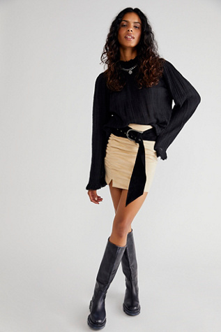 vegan suede mini skirt