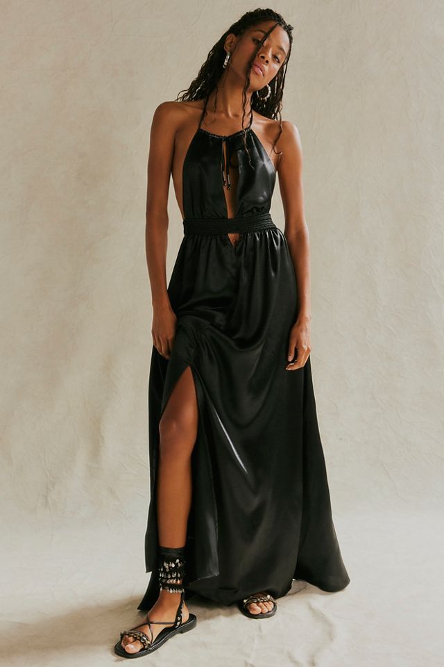 Free people black store maxi dress