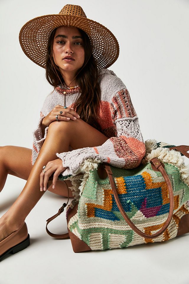 Free people straw online bag