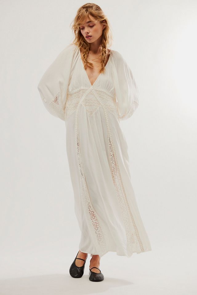 Free people white store maxi dress