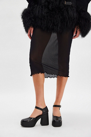 Gwen Platform Mary Janes by Free People in Black, Size: EU 38