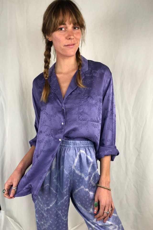 Vintage Purple Silk Pajama Pants Selected by Picky Jane